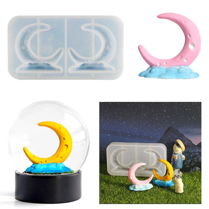 

DIY Crystal Epoxy Resin Mold Moon Cloud Decorative Ornaments Silicone Mold
