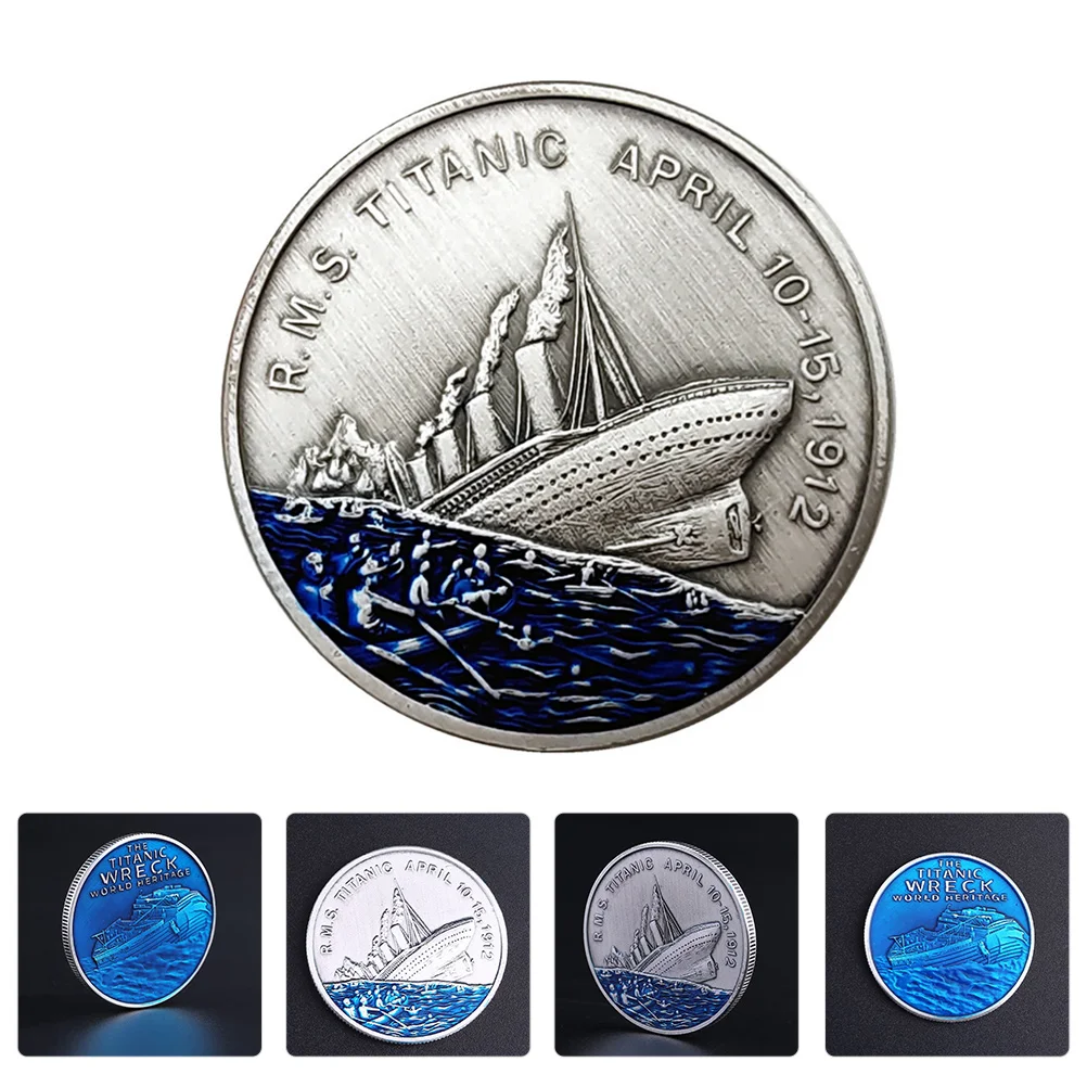 

Coin Titanic Coins Commemorative Souvenir Challenge Ship Anniversary Collecting Penny Decor Memory Hobby Boat Travel Map Feng