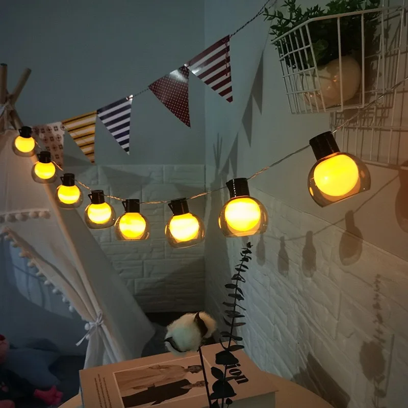 

1.5M Outdoor LED Globe String Lights Battery Power Light Strings with 10 Bulbs Hanging Lights for Patio House Backyard Balcony