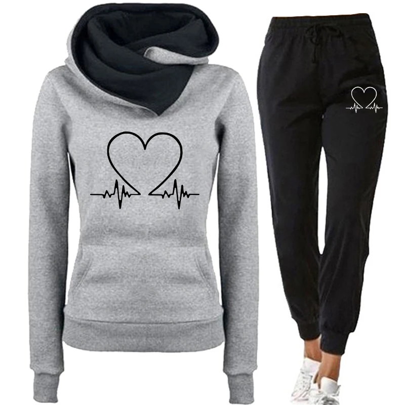 

Woman Tracksuit Two Piece Set Winter Warm Hoodies+Pants Pullovers Sweatshirts Female Jogging Woman Clothing Sports Suit Outfits