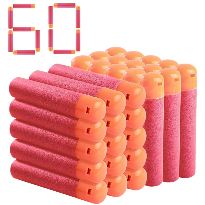 

60Pcs/Lot 9.5cm Red Sniper Rifle Darts Bullets for Nerf Mega Kids Toy Foam Refill Darts Big Hole Head Bullets Christmas Gift