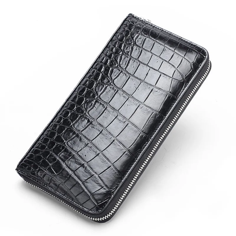 100% Thai Crocodile Wallet Men's Leather Handbag Leisure Crocodile Belly Long Wallet Men's Handbag Multi Card Wallet Handbag