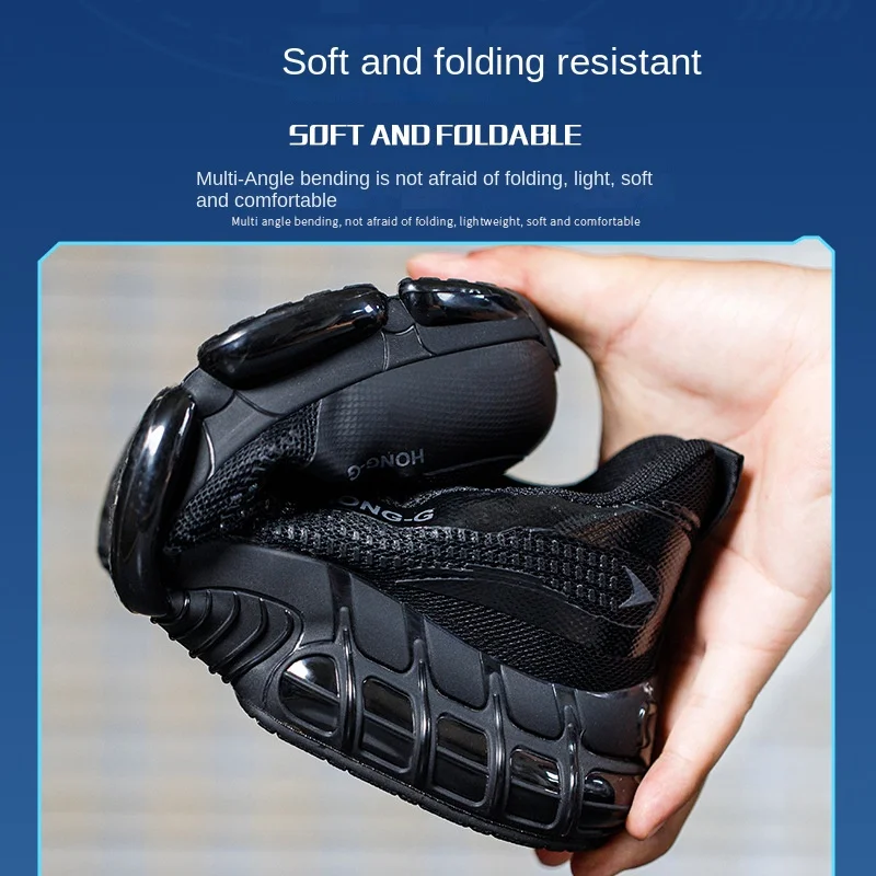 Мужская защитная обувь 2024 рабочая со стальной головкой Противоударная и