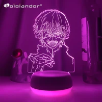 newest tokyo ghoul ken kaneki 3d lamp for bedroom decor nightlight cool birthday gift acrylic led night light anime tokyo ghoul