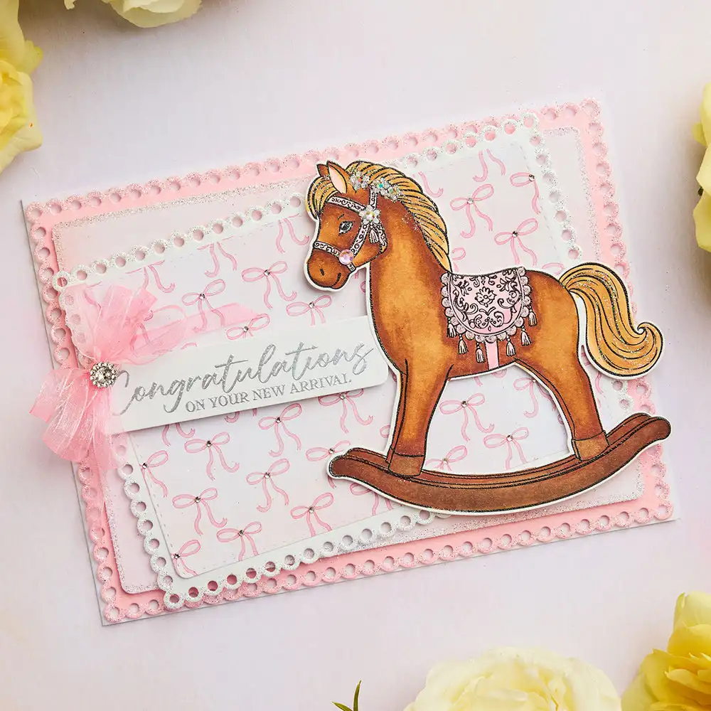 Фото Новинка 2026: Металлические вырубные ножи и штампы Chloes Baby Collection Giraffe Baby Collection Sentiment Grandchild для скрапбукинга и рукоделия №3