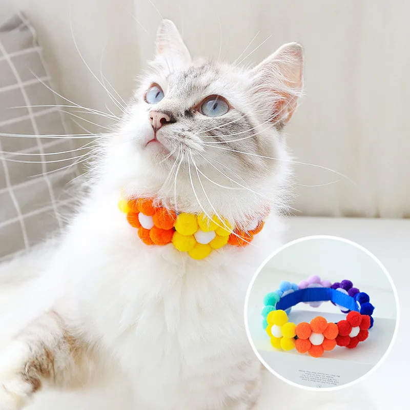 

Soft Pet Dog Cat Kitty Plush Ball Candy Necklace Decoration Collar Shiba Corgi Poodle Samoyed Bichon Bulldog Pets Accessories