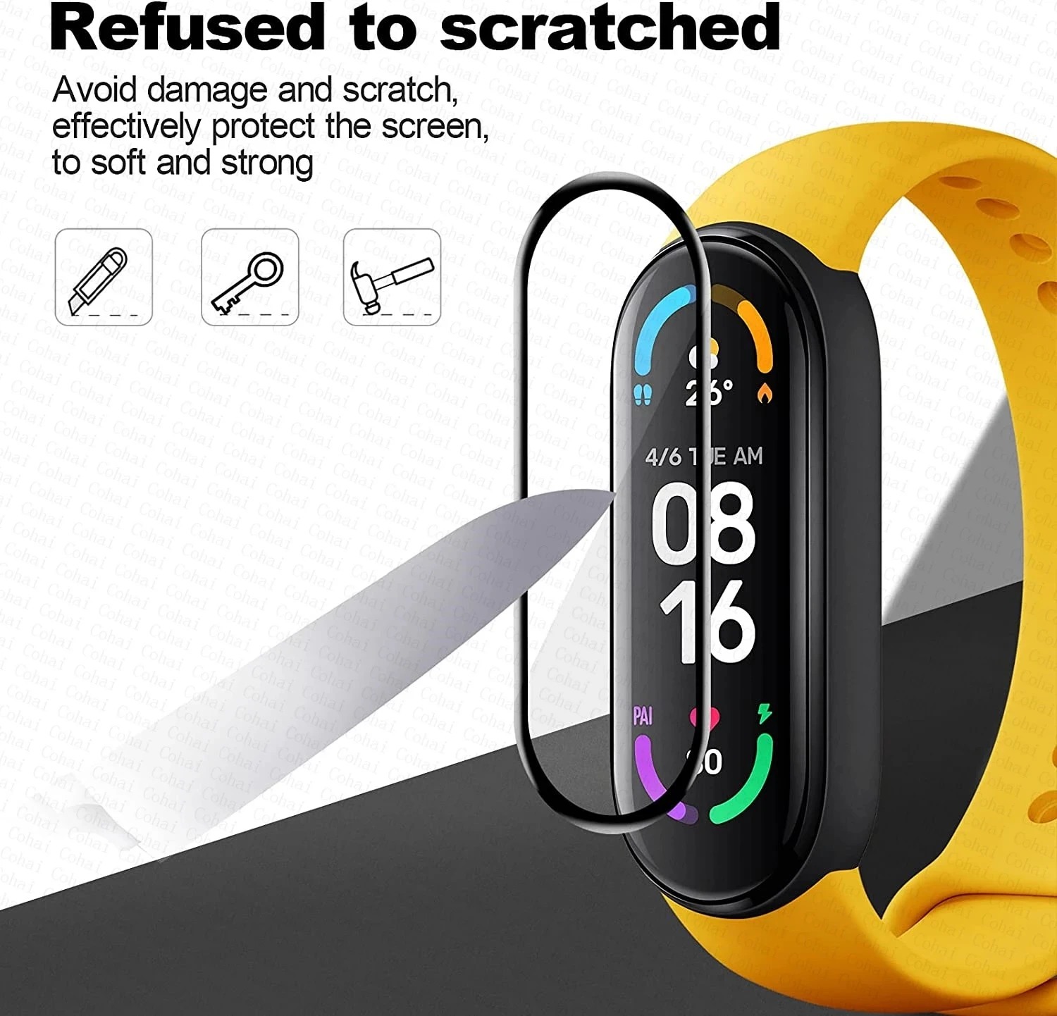 Защитное стекло для Xiaomi mi band 4 5 6 7 полное покрытие Защитная пленка Miband Чехол