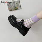 Туфли женские весенние на толстой подошве, туфли-лодочки в стиле лолита