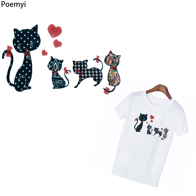 

Cute Cat Clothing Thermoadhesive Patches Stickers on Clothes Animal Iron on Transfers Patch for Clothing Heat Transfer T-shirt