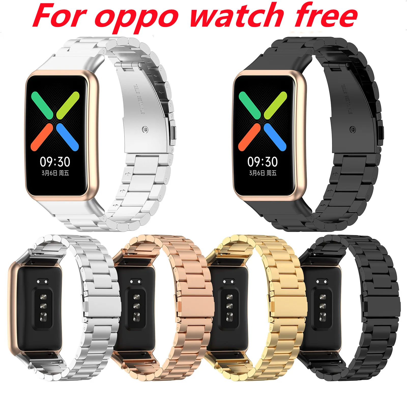 Cinturino In Metallo Per Oppo Watch Free 46Mm Cinturino In Acciaio Inossidabile Bracciale Oppo Watch Serie Free Band Watch Accessori Protettivi
