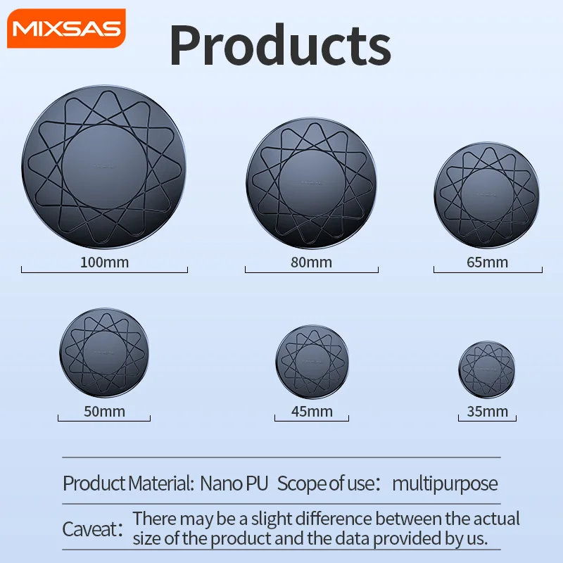 MIXSAS Nano PU автомобильный нескользящий коврик круглый противоскользящий коврик для игрушек авто подставка для столовых приборов центральная консоль приборная панель украшение для телефона аксессуар для интерьера (art.: 3920ce72ff967) - 3920ce72ff967