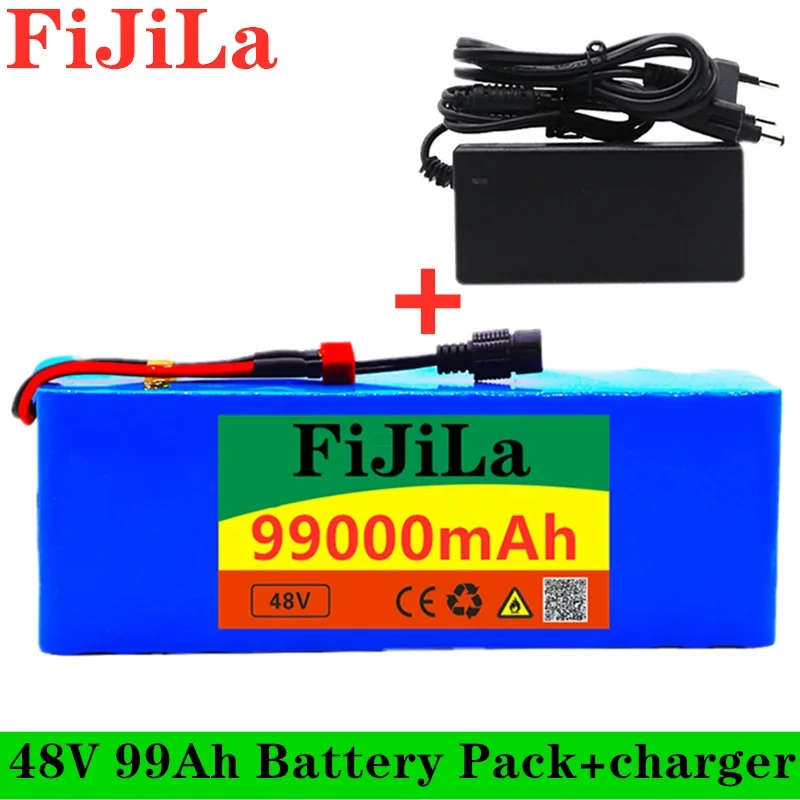 

48v lithium-ionen batterie 48v 99Ah 1000w 13S3P Lithium-ionen Akku Für 54,6 v E-bike Elektro fahrrad Roller mit BMS + ladegerät