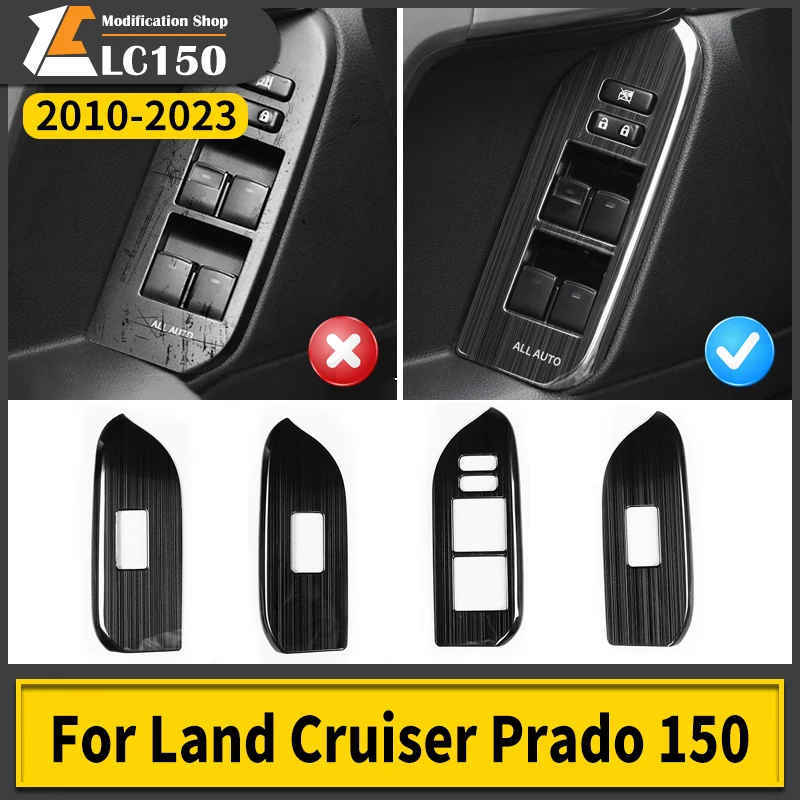 

For 2010-2021 Toyota Land Cruiser Prado 150 Interior Modification Accessories Glass Button Panel FJ150 J15 Car Door Handle