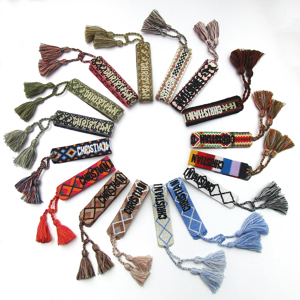 

Woven Friendship Bracelet For Women Men Embroidery Wrist Band Braided Bracelets Couple Rope Tassel Jewelry Gifts #1-#30