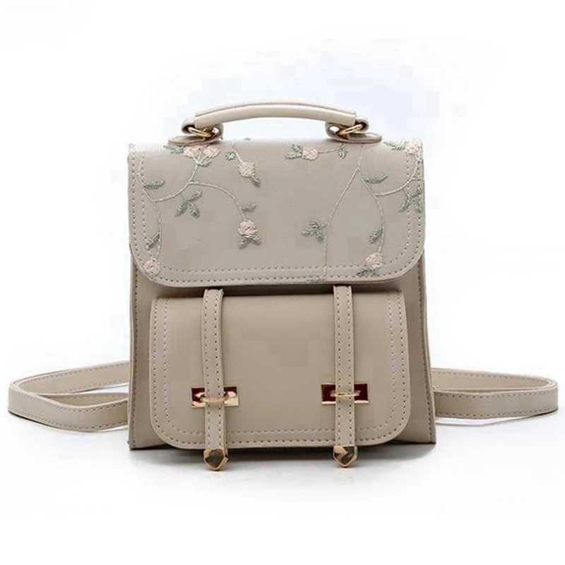 

Small Flower Embroidery Backpack Student Backpack Casual Mini Girl Small Backpack