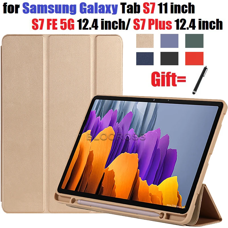 

Ультратонкий чехол для Samsung Galaxy Tab S7 FE S7 + 12,4 дюйма S7 11 дюймов, умный магнит, автоматическая подставка для режима сна и пробуждения, для телефон...