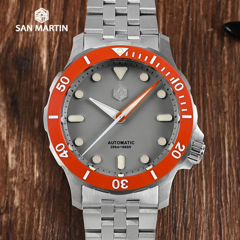 

San Martin 40MM sapphire mechanical automatic watch Japan NH35A men's watch 20 Bar Waterproof BGW-9 luxury diving watch 2022 new