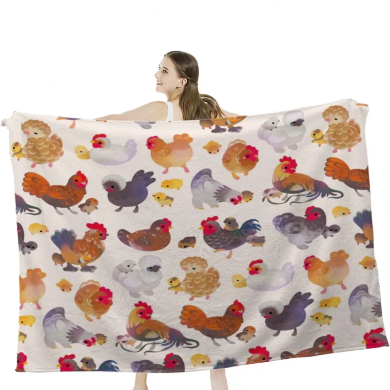 

Chicken and Chick Throw Blankets Airplane Travel Decoration Soft Warm Bedspread