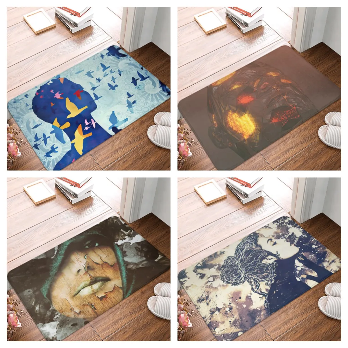 

Cartoon portraits Doormat Home Protective Floor Mat Living Room Carpet Bathroom Anti-Slip Door Mat protective floor mat