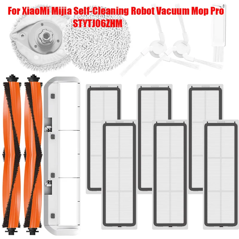 Mop Rags Stent Main Brush Cover Filter Replacement for XiaoMi Mijia Self-Cleaning Robot Vacuum Mop Pro STYTJ06ZHM Vacuum Cleaner