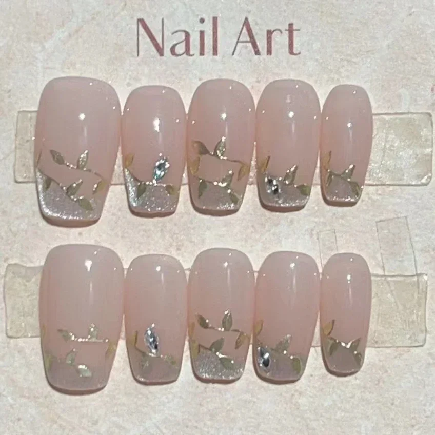 10 шт. ручная работа полное покрытие роспись цветы листья дизайн кошачий глаз