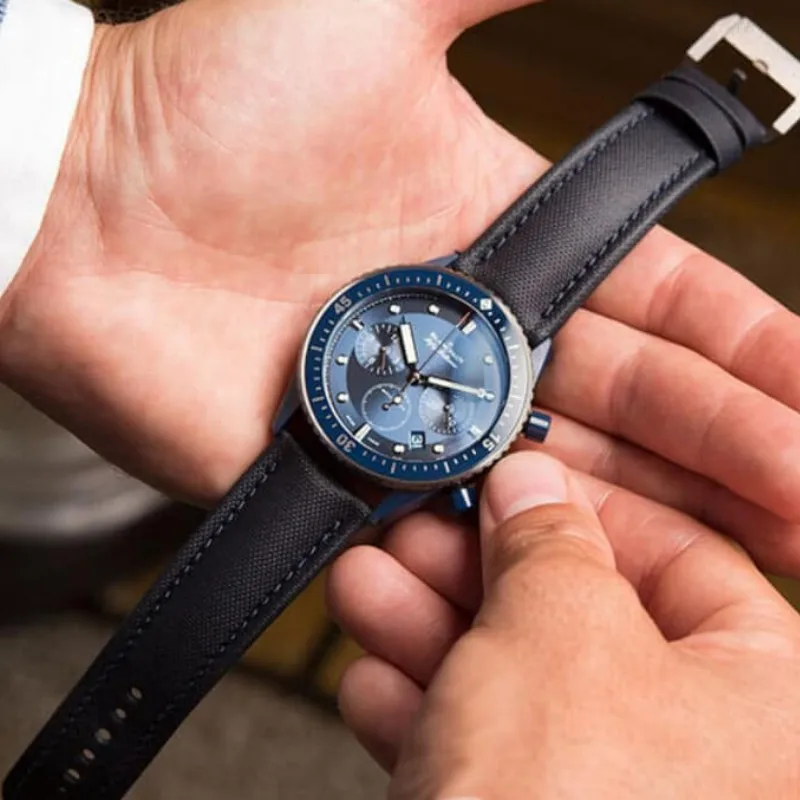 Blancpain Fifty Fathoms Bathyscaphe Chronographe Flyback Fashion Business Luxury Quartz Watch for Men Relógio Masculino Reloj