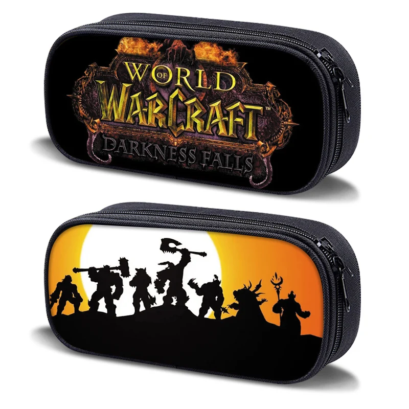 21cm X 10cm World of Warcraft Pencil Cases Bags DOTA2 Video Game Student Canvas Large Capacity Fashion Stationery School Supplie