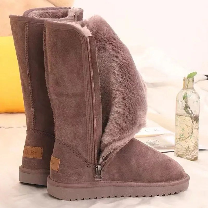 

Женские зимние сапоги Челси на плоской подошве, плюшевые хлопковые сапоги до середины икры, новинка 2022, модные теплые высокие сапоги на плат...