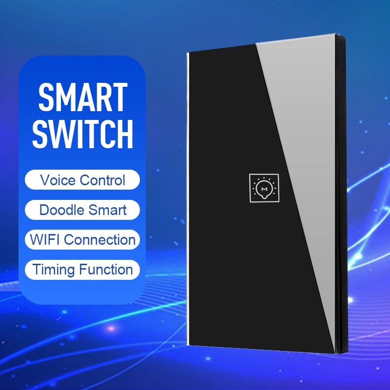 

Zero Fire Smart Switch 2.4ghz Wireless Control Distance Sensitive Touch Of Tempered Glass Google Voice Control Timer Function
