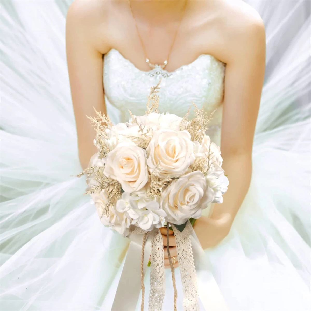 Искусственный свадебный цветок букет роза ручной работы Casamento для свадебного