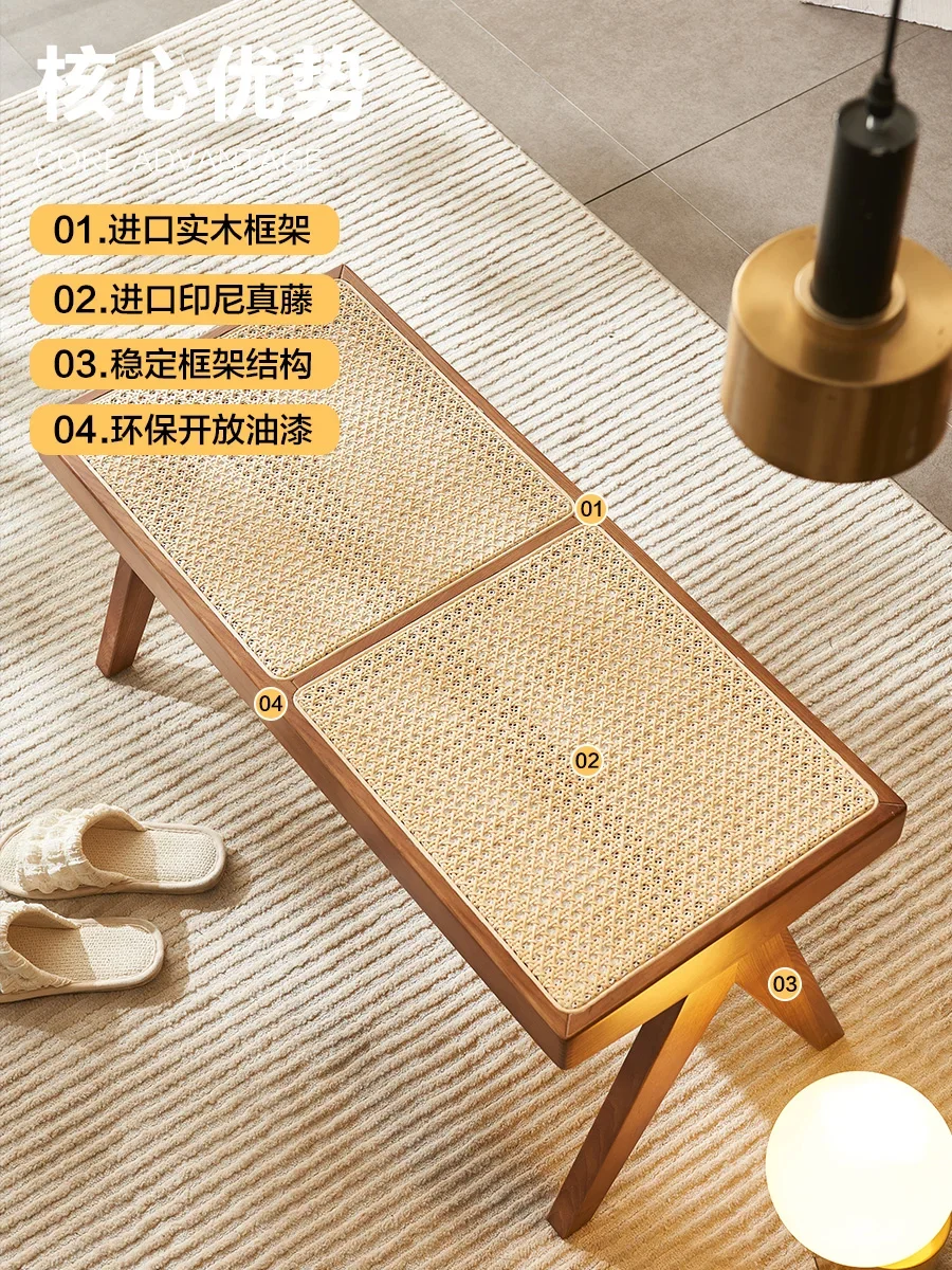 Скандинавская скамейка для смены обуви из твердой древесины