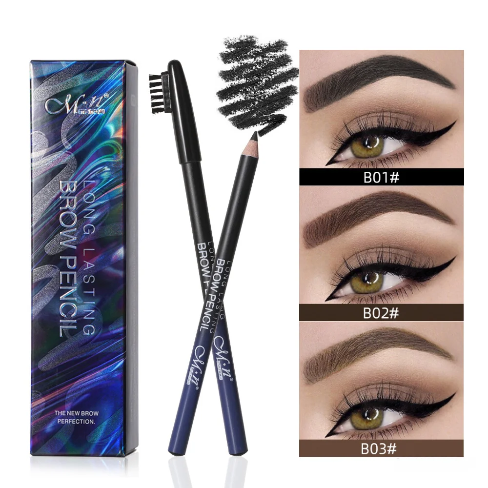 

Карандаш для бровей с кисточкой для бровей, 3 цвета, водостойкий и устойчивый к поту, хорошая картина, стойкий карандаш для бровей, тату-ручка для макияжа