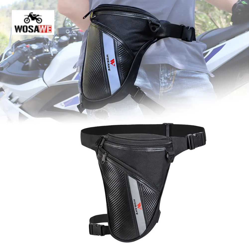 

WOSAWE Waterproof Motorcycle Drop Leg Bag Waist Hip Belt Fanny Pack Rider Outdoor Waist Pocket Moto Motocross Bike Bag 25x7x29cm