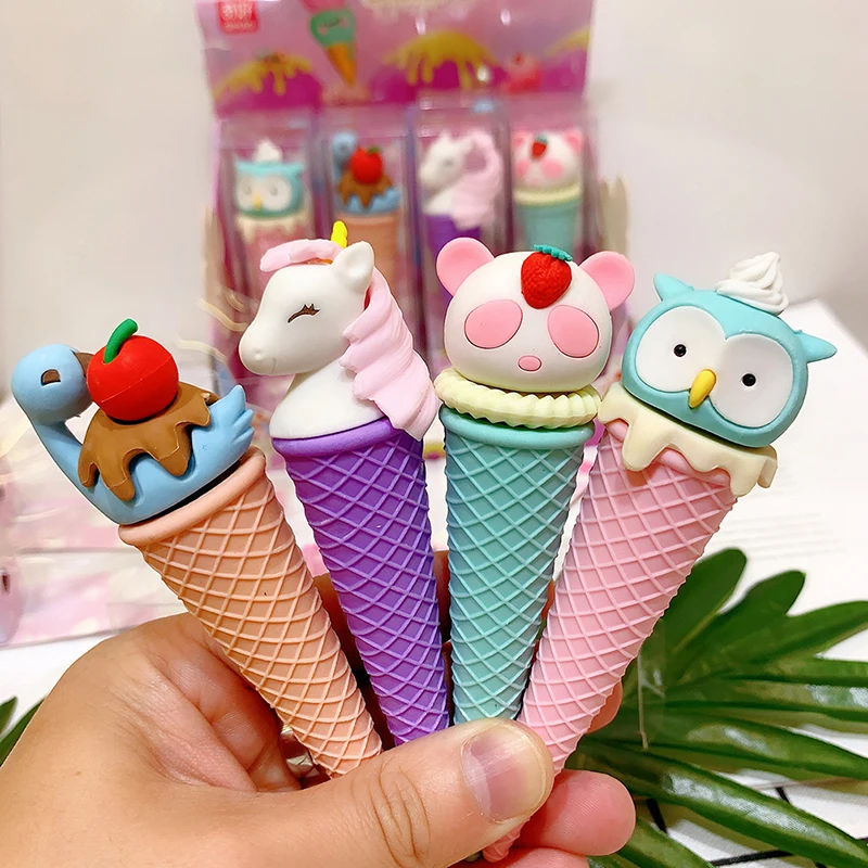 

4 Pack Creative Cute Cartoon Candy Color Eraser Stationery Pencil Dessert Set