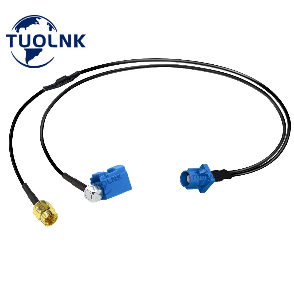 

RG174 Extension Cable SMA to Fakra C Female Right Angle Y Type Splitter Cable With Diode Car GPS Antenna Extension Cable