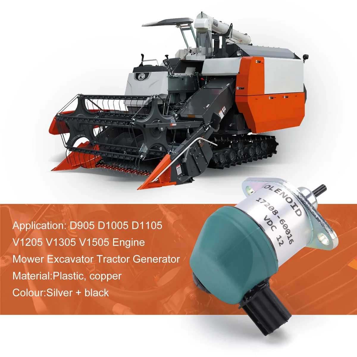 Для Kubota D1005 D1105 D905 Соленоид отключения 17208-60015 17208-60016 17208-60017 17208-60010 12 В Стопорный