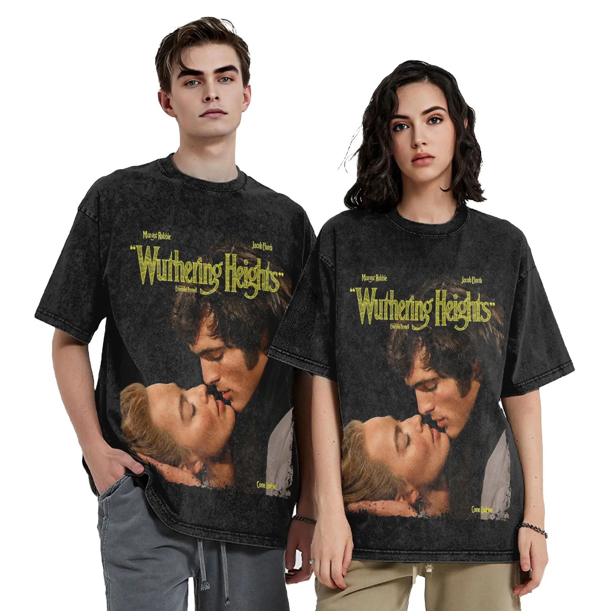Фото Футболка Wuthering Heights Movie Movie в стиле Streetwear, хип-хоп, винтаж, с принтом Джейкоба Элорди, мужская и женская, хлопковая, оверсайз, с графическим рисунком №2