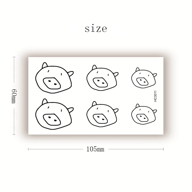 Водостойкая Временная тату-наклейка в японском стиле милая свинка маленький