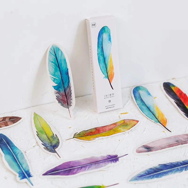

Stationery Art Paper Printing Feather Bookmark Cute