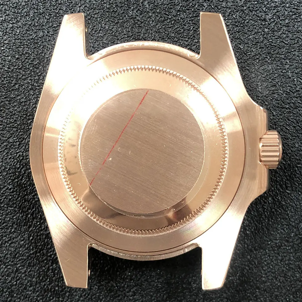 40mm Watch Case NH35 Plated Rose Gold Solid Case Back Sapphire Glass Fits The NH35 NH36 Movement