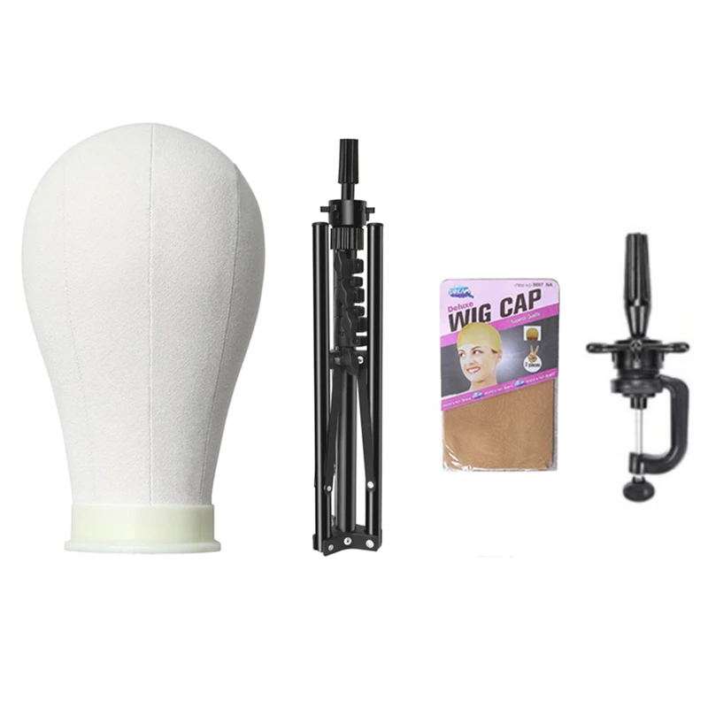 

23 Inch Wig Stand Tripod With Head, Foldable Wig Head Stand With Mannequin Head For Wigs With Stand
