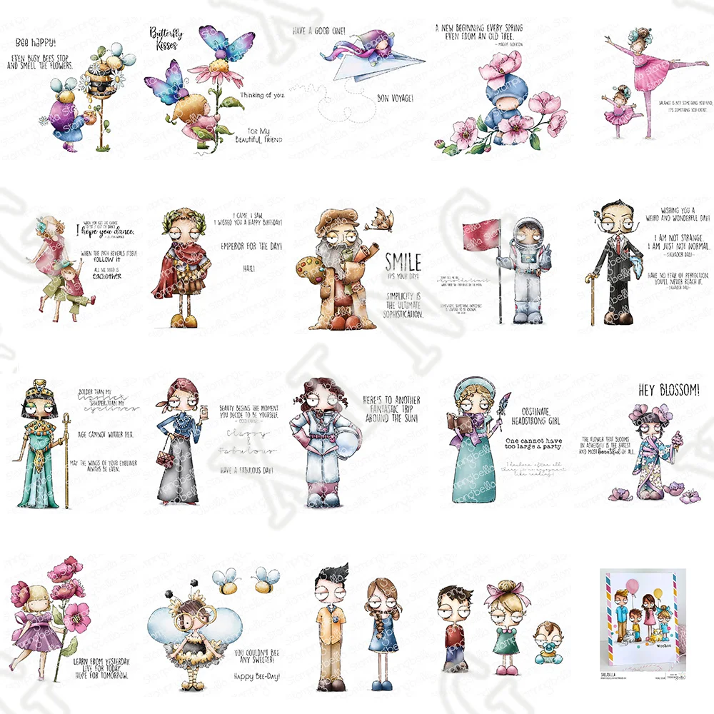 

2022 Girl Beehive Julius Leonardo Dali Coco Jane Austen Cherry Blossom Bella Tiny Townie Bee Mom Dad Siblings Stamps Cut Die Set