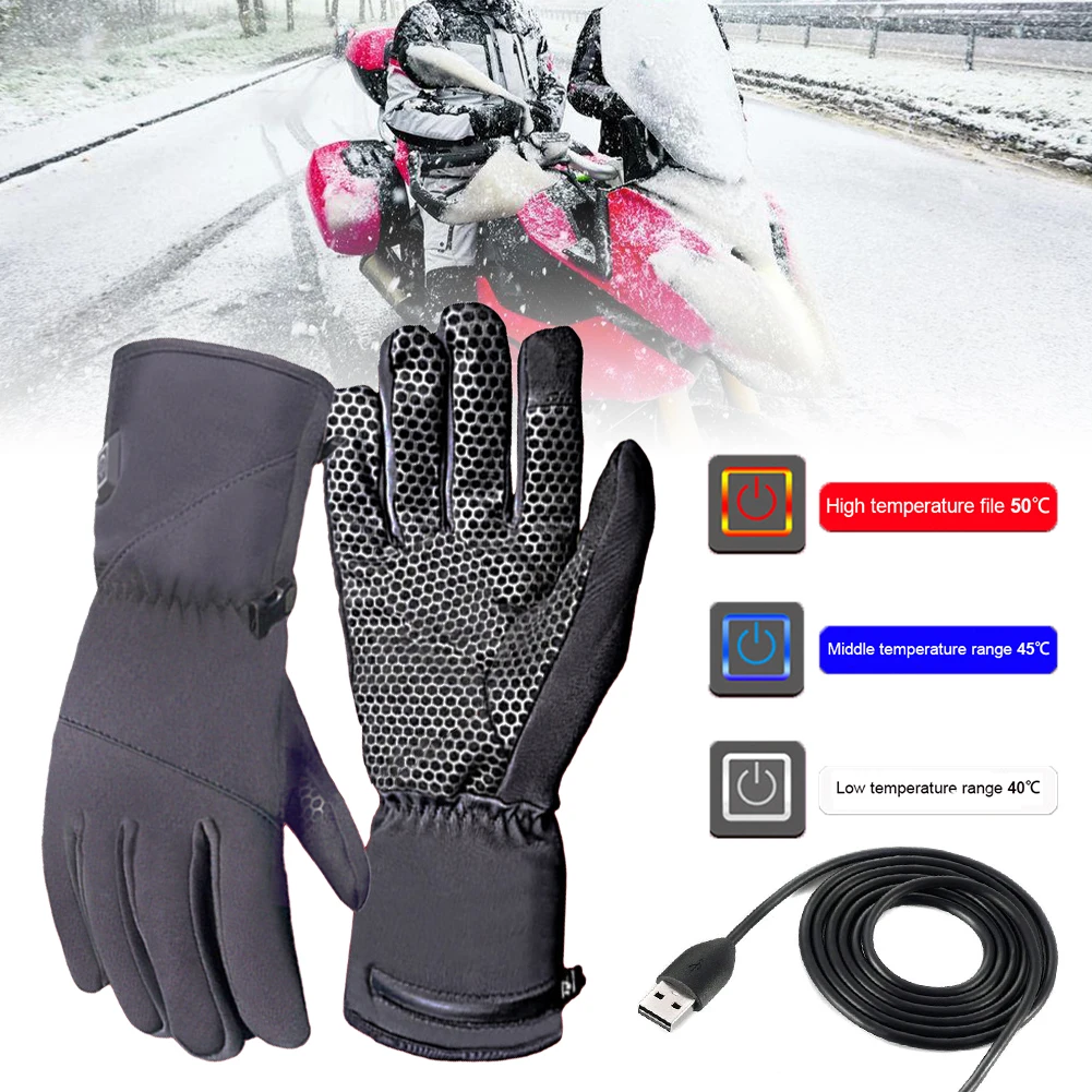 

Cycling Heated Gloves Rechargeable 3-Level Adjustable Hand Warmer Thermal Gloves for Camping Fishing Skiing Outdoor Activities