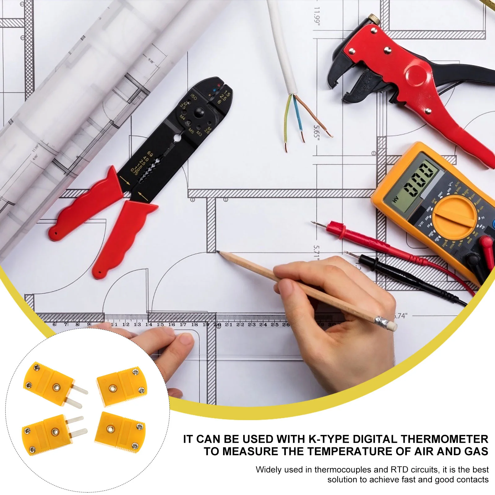 4 шт. гермефодитовый соединитель соединители для проводов термопара 2-контактный