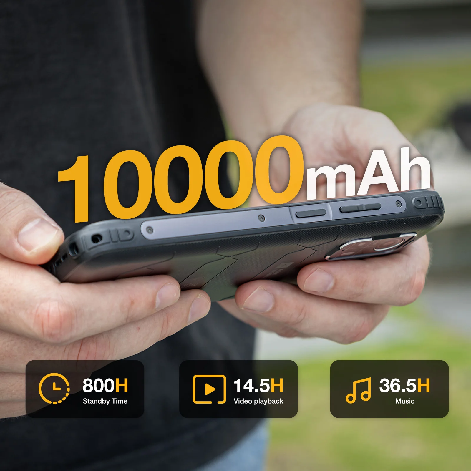 Фото Прочный смартфон AGM H MAX, 8 + 256 ГБ, аккумулятор 10000 мАч, HD + дисплей, 3 слота для карт, NFC OTG, водонепроницаемый обратный заряд №2