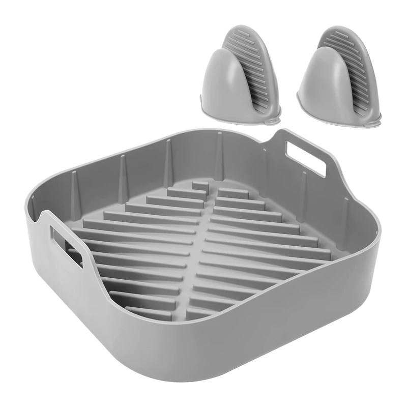 

Силиконовый горшок для фритюрницы с перчатками, аксессуары для воздушной фритюрницы, корзина для выпечки, тарелка для пиццы, гриль, горшок, ...