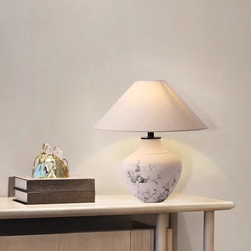 Японская ваби-саби ретро керамическая настольная лампа светодиодная E27