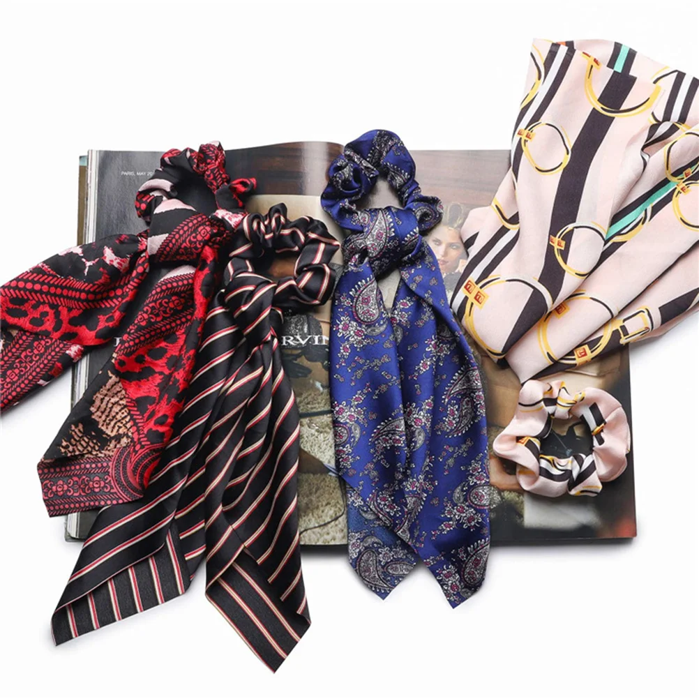 

8PCS Ribbon Ponytail Hair Ring Large Intestine Ring Hair Ring