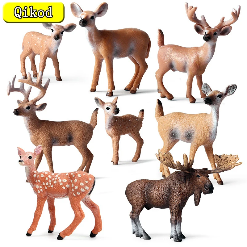 

Simulation Wild Animal Farm Zoo Deer Model Figurines Moose Elk Reindeer Alpaca Action Figures Collection Figure Toy For Children