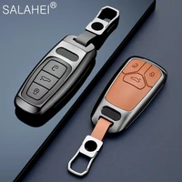 zinc alloyleather car key case cover bag for audi a1 a3 8p a4 a5 a6 c7 a7 s3 s7 s8 r8 q2 q3 q5 q7 q8 sq5 tt rs3 rs6 accessories